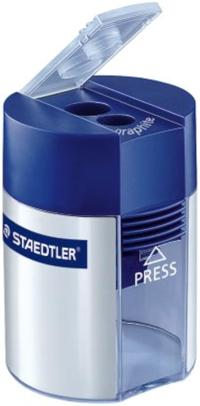 Staedtler Pencil sharpener with two holes, standard pencils, large colored pencils and cosmetic pencils, 512 006
