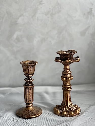 French Nostalgic Floral Resin Candle Holder (Bronze)