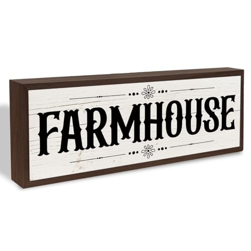 Farmhouse Sign, Rustic Framed Hanging Sign for Wall Decor, Rustic