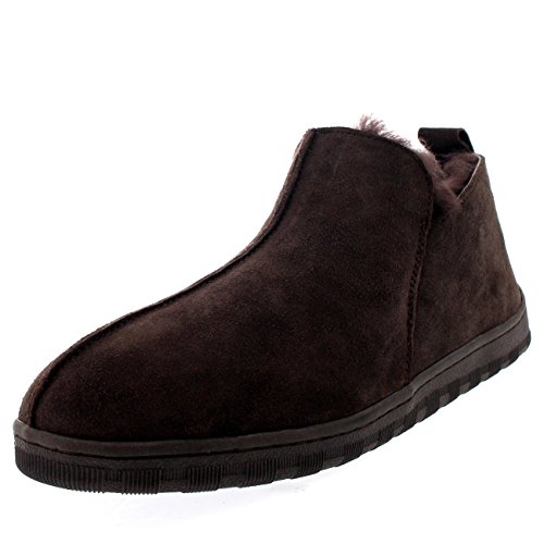 Semelle en caoutchouc chaussons Polarr en peau de mouton antidérapants