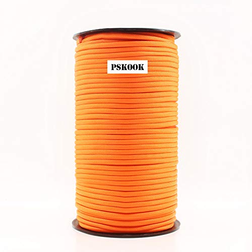 PSKOOK 100m Paracord Lanyard Parachute Cord Acampar al Aire Libre ?Orange?