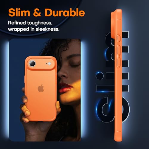 Image of TAURI for iPhone Air Case, with Screen Protector, Matte Orang