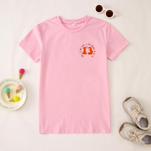 Image of CM C&M WODRO in My Official Teenager Era Shirt for Girls 13th Birthday Party T-Shirt Kids 13 Year Old Short Sleeve Tee Tops