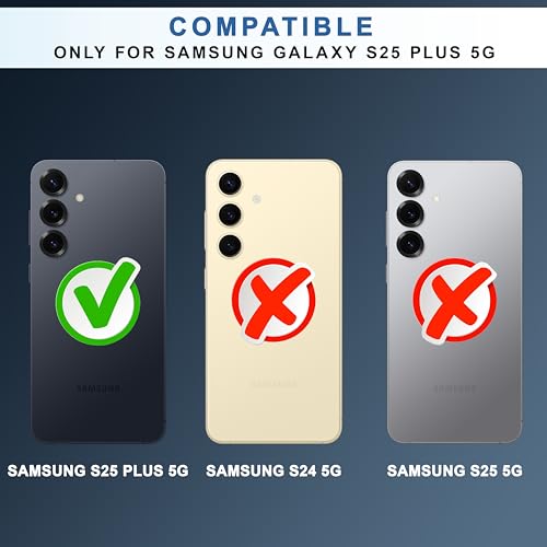 Image of CEDO Backcover for Samsung Galaxy S25 Plus (5G) | Compatible with Magsafe Wireless Charging | Camera Protection Shockproof Case | Magnetic Ring Lock Transparent Acrylic Clear Backcase (Black)