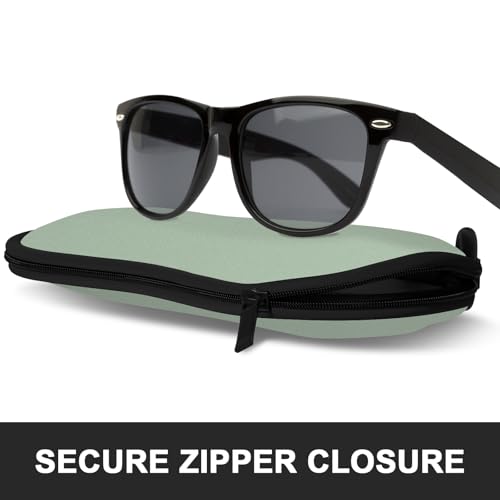 Image of Sunglasses Soft Case, Ultra Light Portable Neoprene Zipper Glasses Case for Men Women