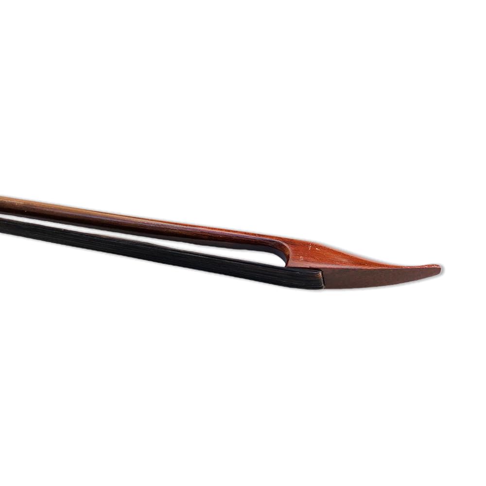 Brazilwood Archetto per violino 4/4 in stile barocco con rana in ebano naturale in crine di cavallo dritto (nero), VBOW-BAR-HEI-0