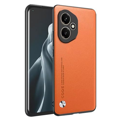 HONLEN Hülle für Honor 400 5G (6.55 Inches) Business Telefonhülle aus Leder mit Rückseite Orange
