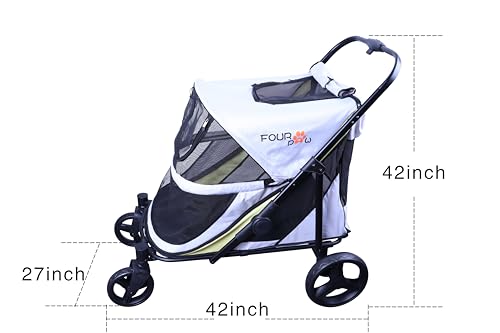 Image of Dog Stroller for Medimu /Large Dogs - Easy Fold Dual Entry Pet Stroller with One-Foot Brake,Ideal up to 80 lbs.