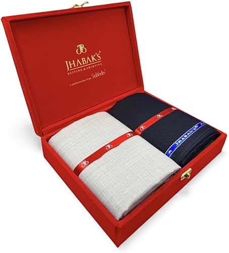 Image of JHABAK'S Unstitched Cotton Blend Solid Shirt & Trouser Fabric - 2.25 m Shirt Cloth - 1.20 m Pant Piece