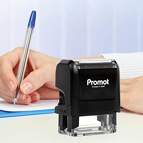Promot Custom Stamp Up To 3 Lines Of Personalized Text - Choose Font, Color, Pad, Self-Inking Personalized Stamp, Custom Stamp For Return Address & Mailing Address, Office Stamps, Ink Stamps - Medium #TOP6