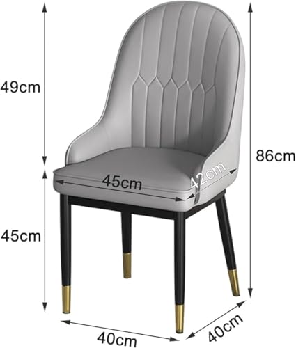 Image of Dream Furnishing - Set of 6 Dinning Chairs Elegant & Luxury Looks Strong Metal Frame Legs for Home Cafe Office Hotel (Black Silver Grey Set of 6)