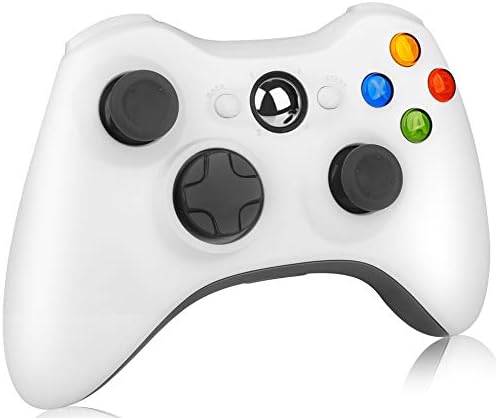 Y-Team Wireless Controller for Xbox 360, 2.4GHz Game Controller Gamepad Joystick Remote for Xbox 360/Xbox 360 Slim/PC/Windows 7 8 10 with Dual Vibration (White)