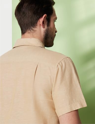 Image of Symbol Premium Men's Cotton Linen Casual Shirt - Regular Fit | Half Sleeve (Available in Plus Sizes)