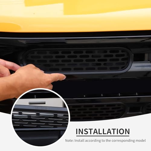 Image of Linskip Oval Grille Inserts Fit for 2021-2025 Ford Bronco, Front Mesh Grille Cover for Bronco Exterior Accessories, Enhancing Vehicle Front Appearance(matt black)