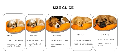Image of The Pets Company Calming Dog & Cat Bed | Soft Fluffy Donut Reversible, Washable Pet Bed for Puppies | Cozy Plush Anti-Anxiety Cushion |, (L-34 Inch x B-34 Inch x H-5.5 Inch), Black & Beige-Large