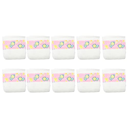 CHAREX Baby Doll Diapers Pack - 10 Pieces Reborn Dolls Diapers Refill, Baby Alive Diapers, 16-24 Inch Baby Doll Accessories Newborn Dipaers Reusable