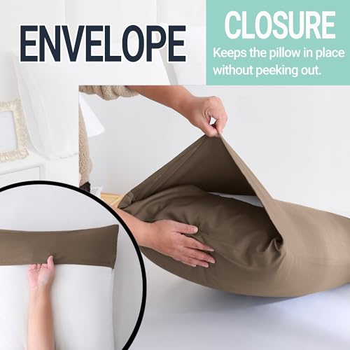 ZPECC Pillow Cases King Size Set of 12, 20x36 Envelope Closure Pillowcases, Soft Plain Brushed Microfiber Covers Hypoallergenic Breathable, Brown