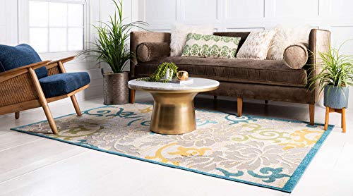 Tapete decorativo Unique Loom Outdoor Botanical 6'x9' miniatura 2