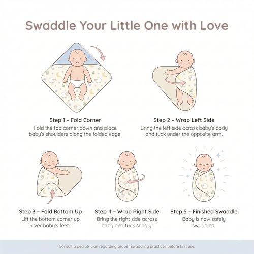 Image of Blushbaby Premium Muslin Swaddle Wrap for Newborn Baby Pack of 3 | 120 GSM, 100x100 cm | Ultra Soft Breathable Malmal Baby Swaddle Blanket, Multipurpose Lightweight Baby Wrap, Blanket for Infants