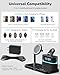 5 in 1 Wireless Charging Station for Apple,Mag-Safe Charger with Alarm Clock Night Light for Multiple Devices,Nightstand Charging Station for iPhone 16/15/14/13/12,Apple Watch Series,Air-Pods