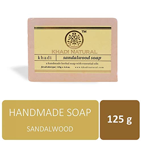Image of Khadi Natural Ayurvedic handmade bath soap 125g Each SANDALWOOD Soaps Pack of 5
