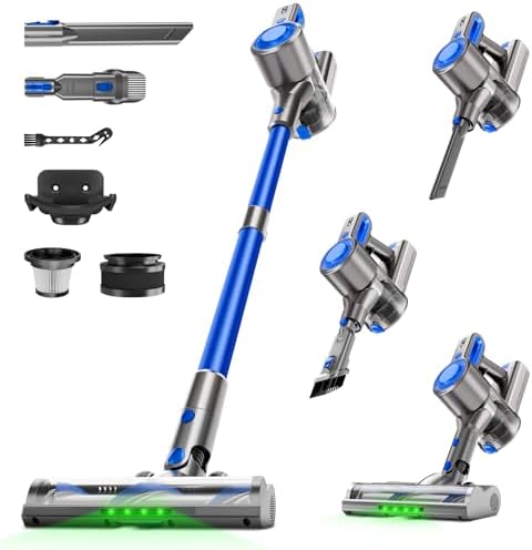 Cordless Vacuum Cleaner for Home, Powerful Stick Vacuum with Rech...
