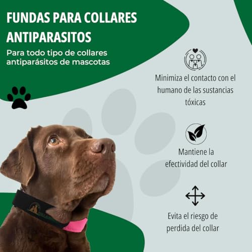 Anti-Parasitenabdeckung für Hundehalsband, Flohschutz für kleine und große Rassen, geeignet für alle Größen (Rosa, M: 36-39 cm)