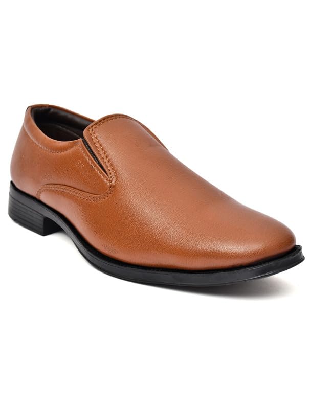 Image of WUSQA Enterprises Men's Leather Formal Shoes | Classic Pull-On Dress Shoes for Office, Business, Party & Wedding | Durable & Comfortable Footwear