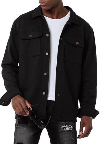 Redbridge Oversized Overshirt im minimalistischen Design Hemdjacke ideal für Casual-Looks Schwarz XL