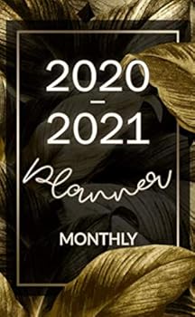 2020-2021 Monthly Planner : Pocket Planner 2-Year Small Size, Monthly, Password Log, Phone Book, Birthday Log, Federal Holidays Pocket Size 4 X 6. 5 Tropical Leaves Gold