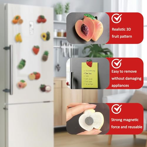 Set 10 Imánes Decorativos de Frutas para Refrigerador miniatura 5