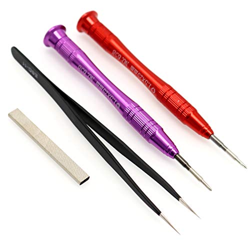 Deal4GO 1.5mm Y00 Tri-Wing & PH000 Cross Wing Philips Screwdriver Set with ESD-11 Pointed Safe Tweezer Sponge for Nintendo Switch Joy-Con Controller Thumbstick Tool kit