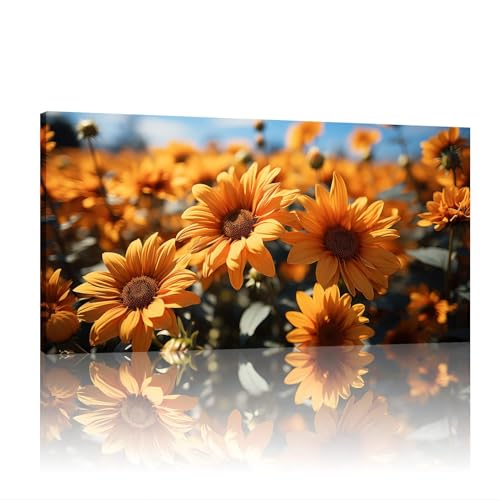 Toile tournesol pour salle de bain et chambre tableau moderne