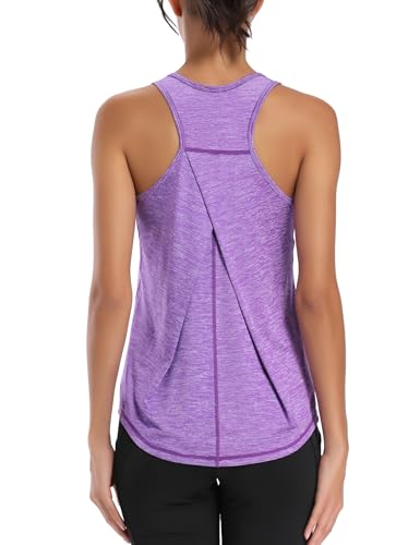 Dawnrole Gym Tops para Mujer Camisetas sin Mangas Yoga Fitness Camisetas Racerback Sports Top Mujer