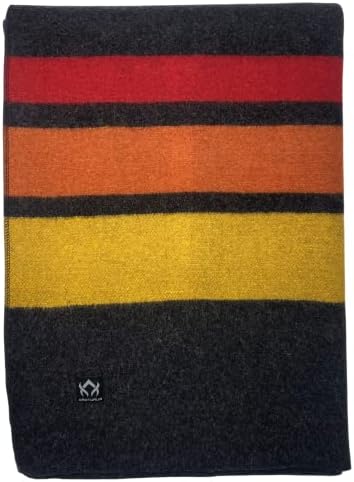 Arcturus Rainier Wool Blanket - 4.5lbs Warm, Heavy, Washable, Large | Great for Camping, Outdoors, Survival & Emergency Kits (Sunset Peak)