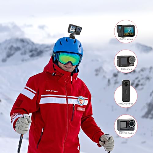 Image of Forevercam 360Rotate Aluminum Helmet Mount for Gopro Hero 13 12 11 10 9 8 DJI Osmo Insta360 AKASO and Other Action Camera 1 /4''-20 Lock Protector Quick Release Buckle Clip Basic Base Mount