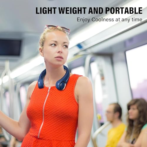 Image of Morelax Neck Fan, USB Rechargeable Personal Fan,Hand Free Bladeless Portable Fans,4000 mAh, 3 Speeds,Large Air Faster softer 360 Cooling, Ultra Quiet,Gift Suitable for Home, Office, Travel, Sports