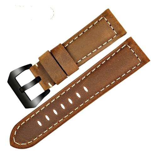 Bracelet de montre vintage en cuir grain blé pour Panerai 22mm 24mm 26mm