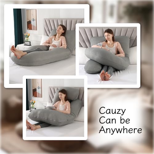 Image of ALLOPERA Pregnancy Pillow, Full Body Maternity Pillow 57 inch, with Removable Washable Cover - Sleep Support for Legs, Back, Neck, Shoulder, HIPS, Belly for Pregnent Women (Cooling Cover)
