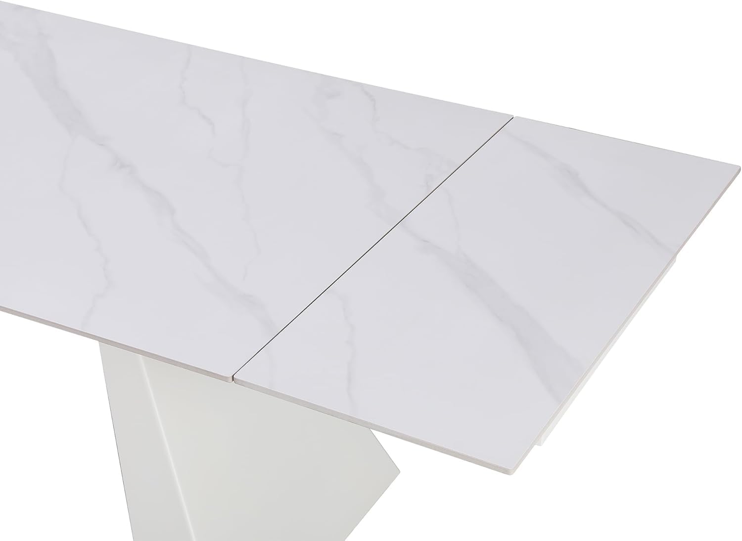 Cribel Tavolo da Pranzo Vermont Allungabile 160–240 cm | Piano in Gres Porcellanato Effetto Marmo | Gambe in Metallo a Trapezio Inclinato | Design Moderno e Imponente