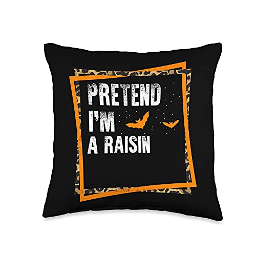 Raisin Tees by NewNow Co. Pretend I'm A Raisin Easy Lazy Halloween Costume Party Throw Pillow, 16x16, Multicolor