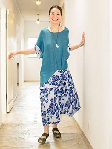 Amazon Co Jp チャイハネ モダンフラワー変形ワンピース Iac 0132 Free ターコイズブルー ジュエリー