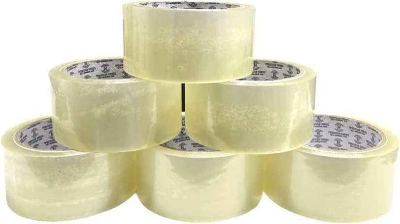 BARGAIN FACTORY - Clear Packing Tape,(48mm X 66m)- Self Adhesive - High-Strength - Secure Sticky Tape for Parcel Boxes, Moving Boxes, Large Postal Bags for long term storage (Pack of 6)
