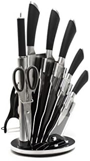 Ross Henery Professional Stainless Steel 8 Piece Kitchen Knife Set, with Rubberised Grip Handles, in Acrylic Stand