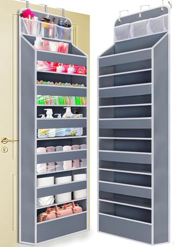 Image of Wakaye Over the Door Organizer 7 Tiers - 55lb Heavy Duty Door Hanging Organizer, No Tilt Behind Door Storage for Bedroom/Bathroom/Closet/Nursery/Shoe Storage, Grey, 1 Pack