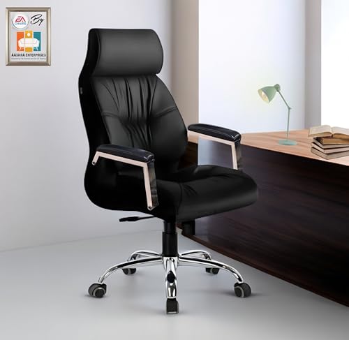 Image of S-90 Black Executive Ergonomic High Back Boss Chair Leather Office Chair /Director Chair /Leatherette Executive Revolving Chair for Ultra Head Support