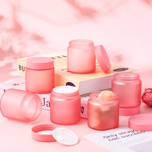 Image of Norme 64 Pcs 4 oz Glass Jars with Lids Cosmetic Jars, Pink