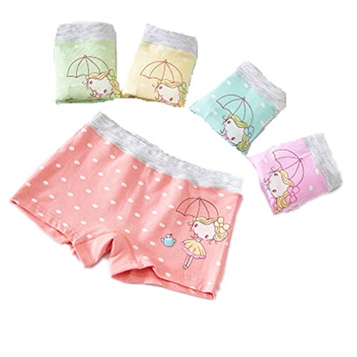WAIWAIZUI Ropa Interior de Niña Calzoncillos Boxer Dibujos Animados Algodón Pack de 5(3?8 años)