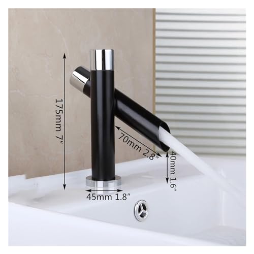 Robinet d'évier mitigeur de lavabo chrome et noir pour meuble vanité - 3