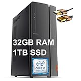 Lenovo Ideacentre 510A Flagship Desktop Computer 9th Gen Intel Octa-Core i7-9700 32GB RAM 1TB SSD Intel UHD Graphics 630 DVD-RW USB-C WiFi Bluetooth Win10 Iron Grey + HDMI Cable